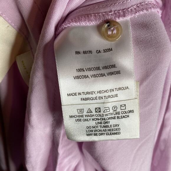 Anthropologie  Maeve Sandbridge Lavander Front Tie Button Down Blouse Top shirt - Picture 6 of 7